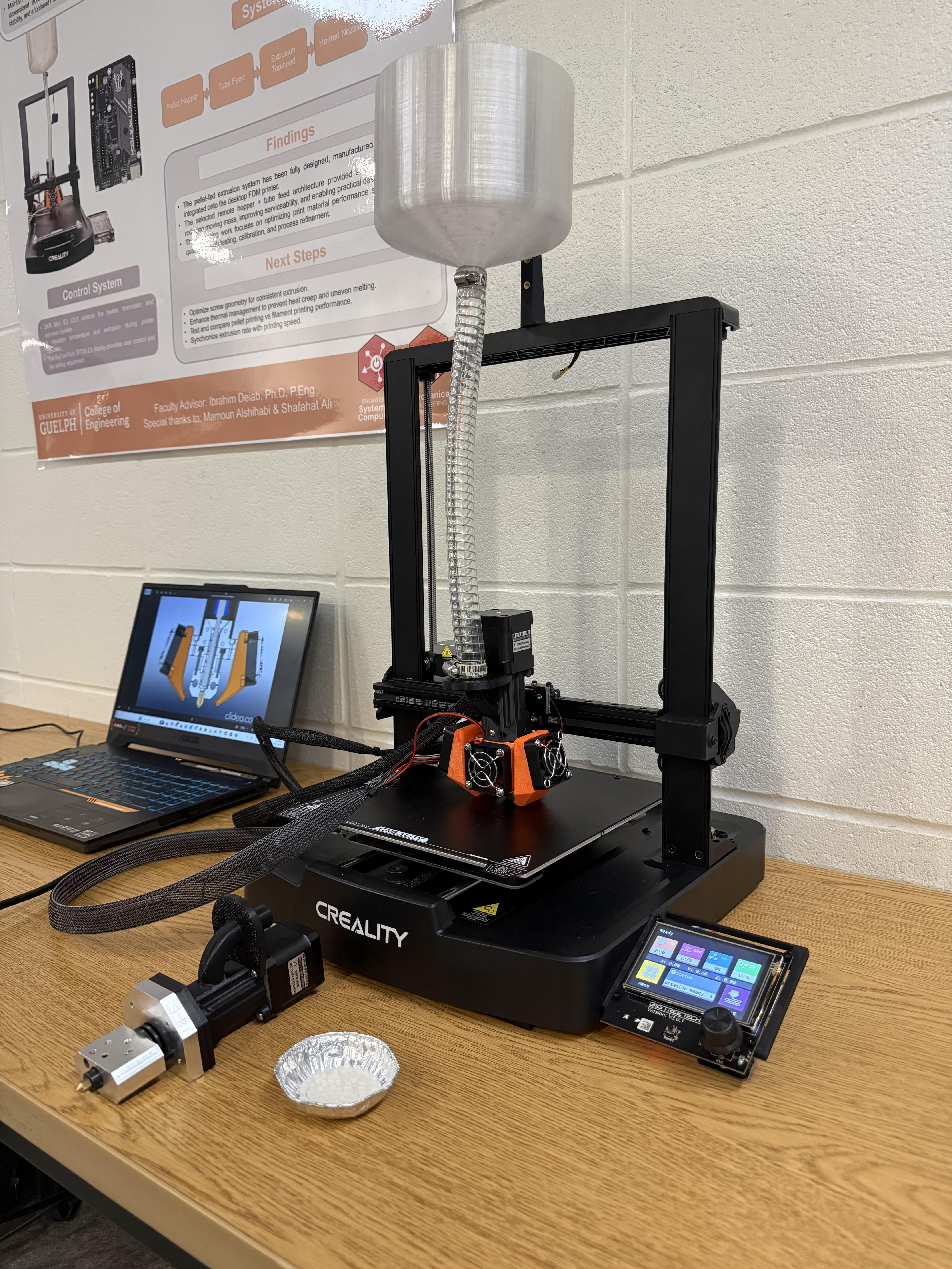 Direct polymer extrusion 3D printer physical build
